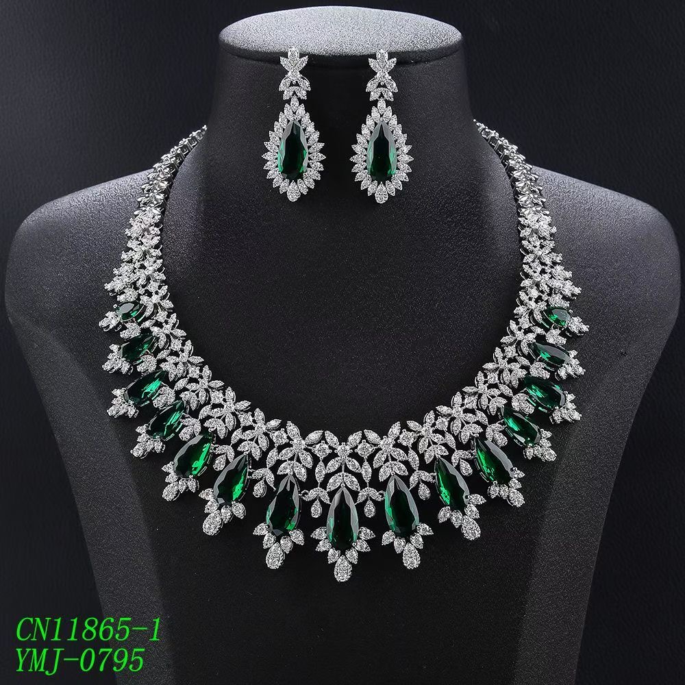 3-Piece Glamorous Tear-Drop Bridal Jewelry thumbnail 2
