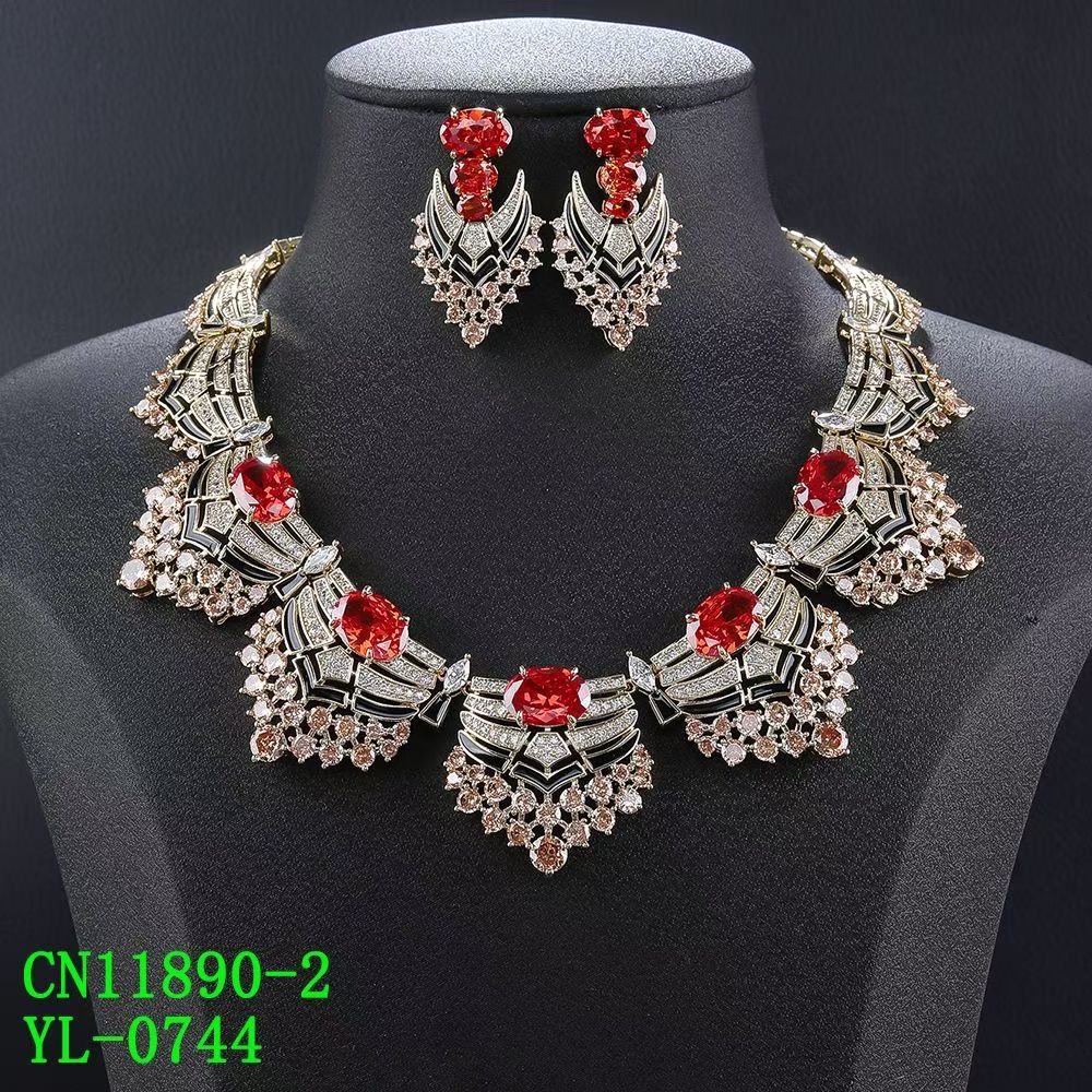 Prismatic Fan Statement Necklace thumbnail 2