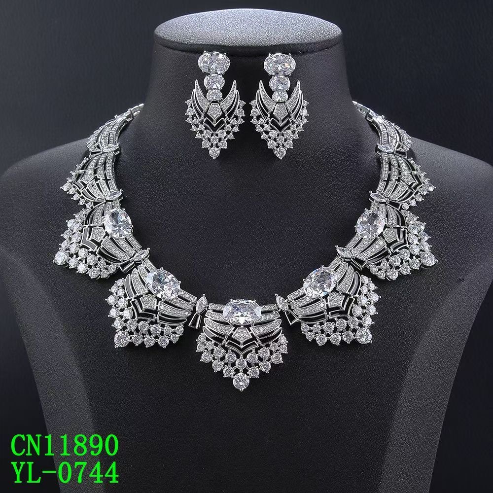 Prismatic Fan Statement Necklace thumbnail 4