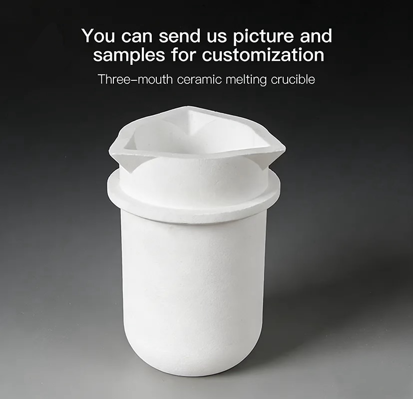 3KG Ceramic Melting Crucible For 3kg platinum PT Melting Furnace thumbnail 2