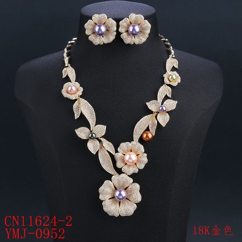 Imperial Blossom Pearl & Zircon Statement Set thumbnail 2