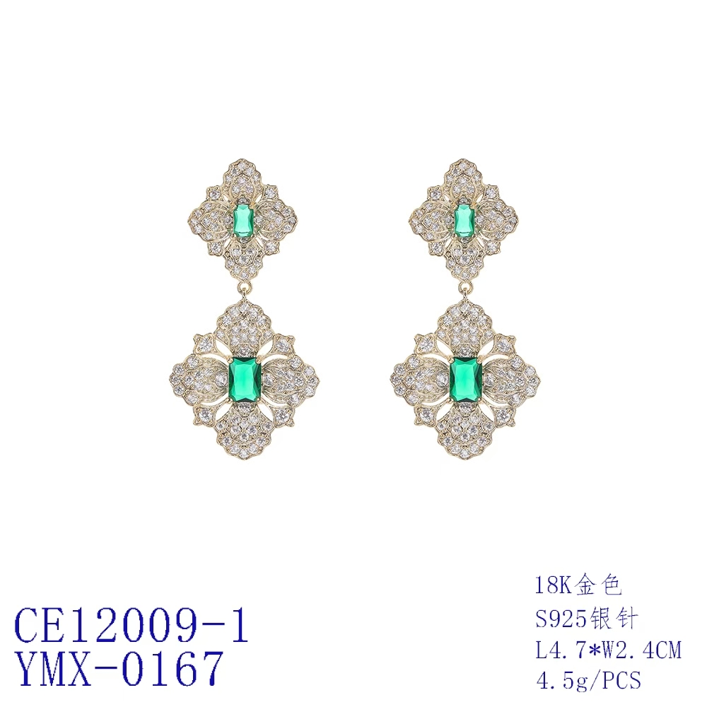 Majestic Baroque Gemstone Drop Earrings