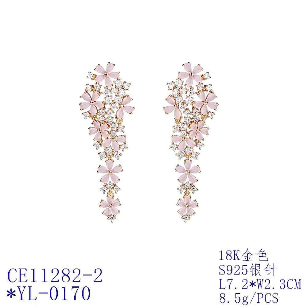 Elegance Petal Vine Zircon Dangle Earrings