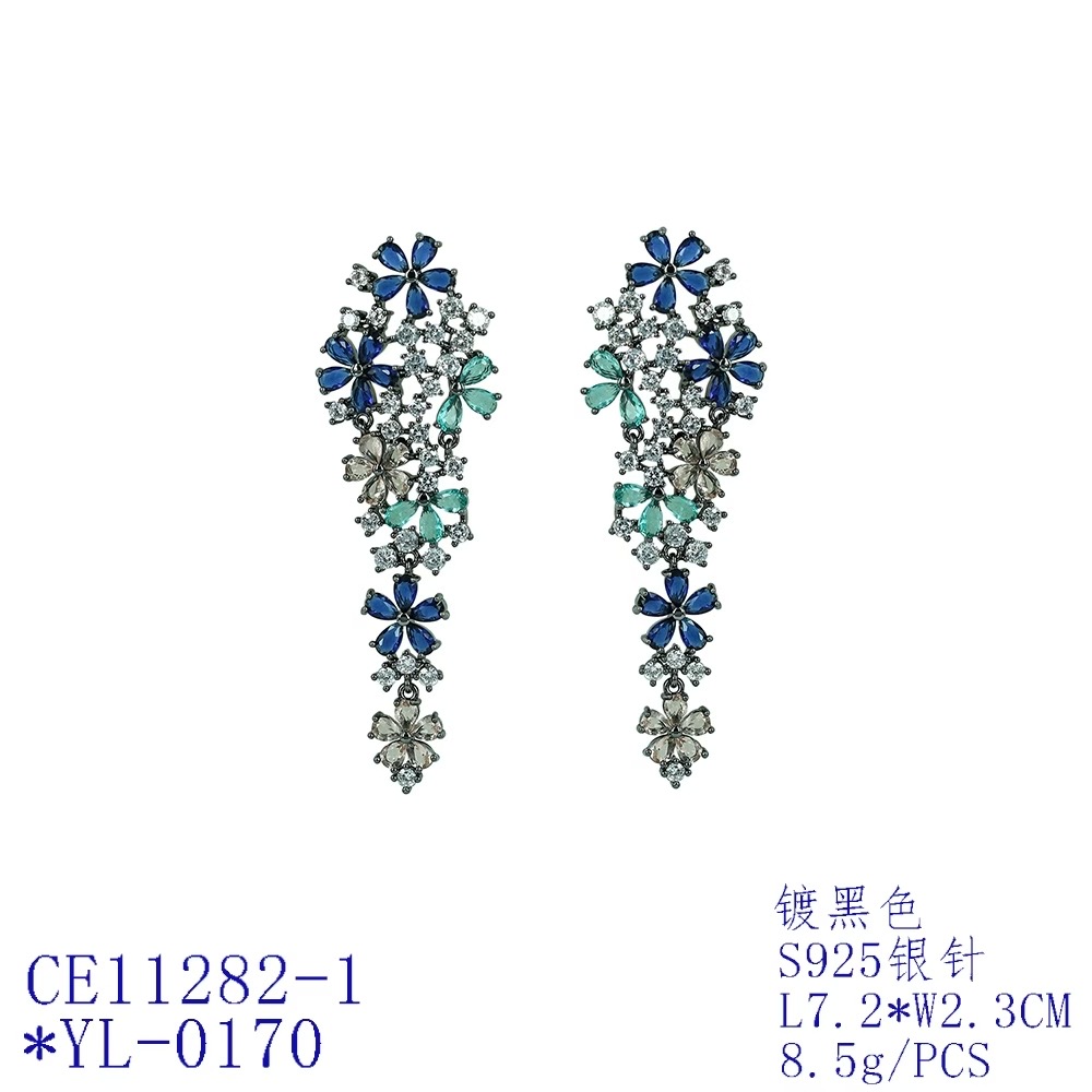 Elegance Petal Vine Zircon Dangle Earrings thumbnail 2
