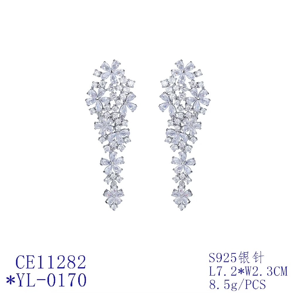 Elegance Petal Vine Zircon Dangle Earrings thumbnail 3