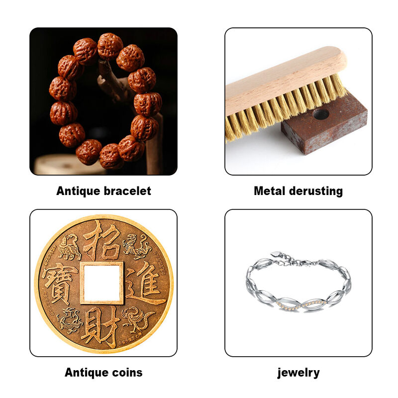 Wooden Handle Brass/Copper Wire Scratch Brush thumbnail 5