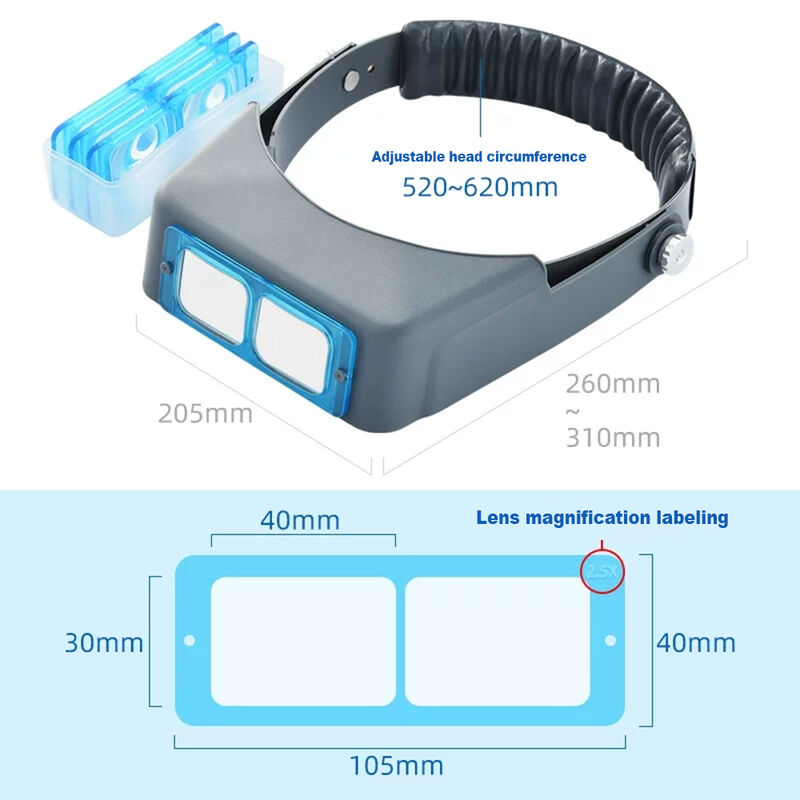 Adjustable Headband Magnifying Visor with Interchangeable Lenses thumbnail 5