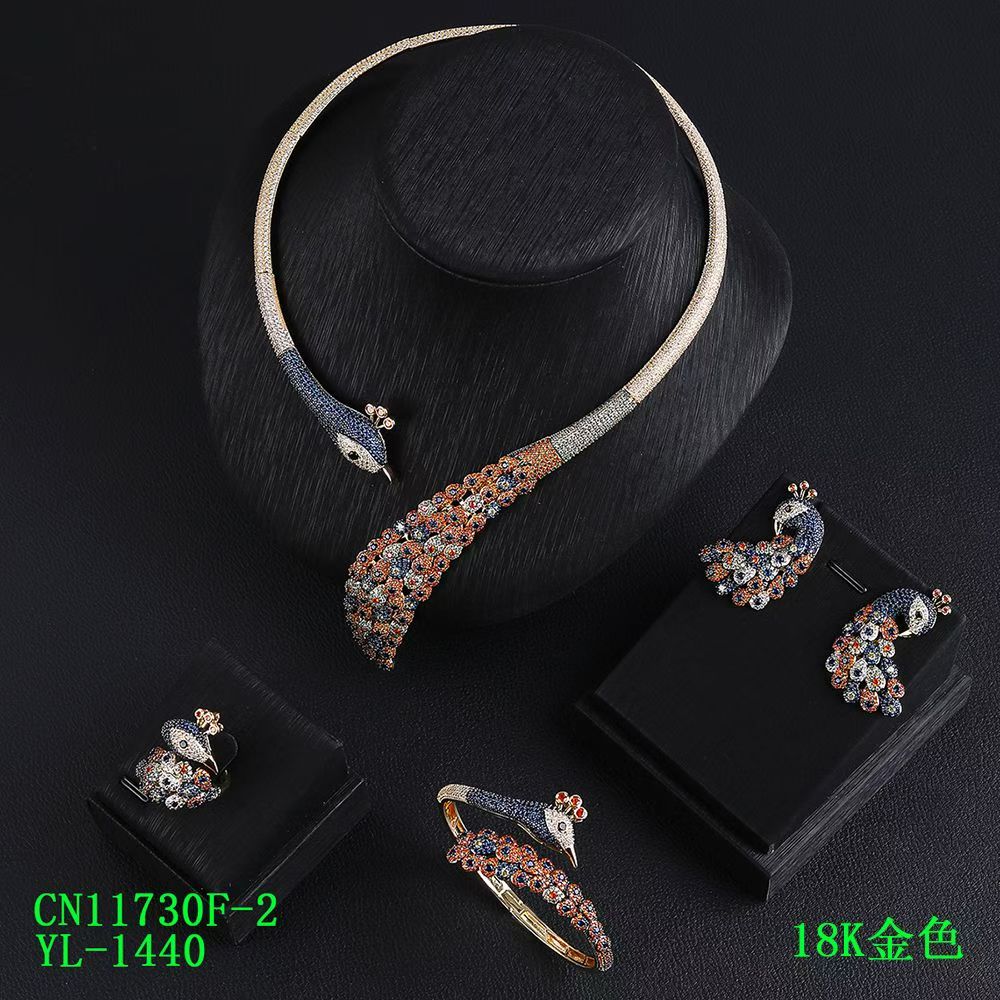 Royal Peacock CZ Open-Collar Choker