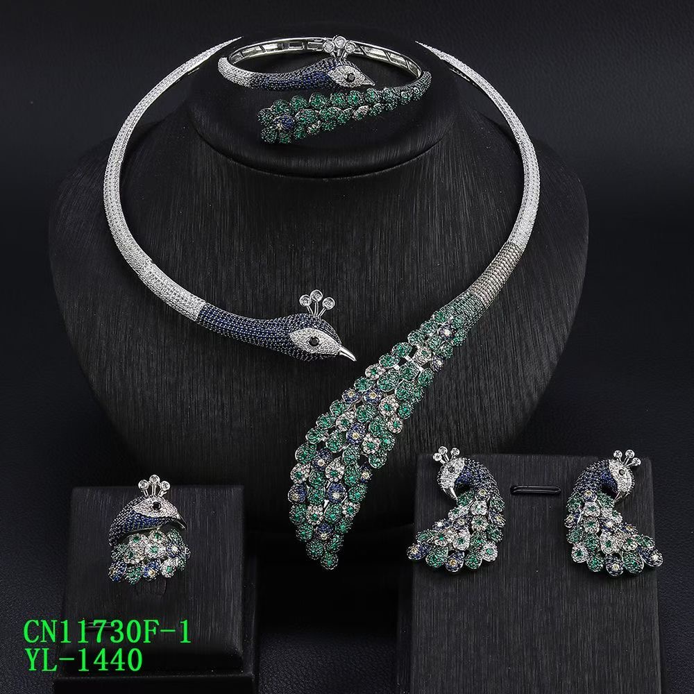 Royal Peacock CZ Open-Collar Choker thumbnail 2
