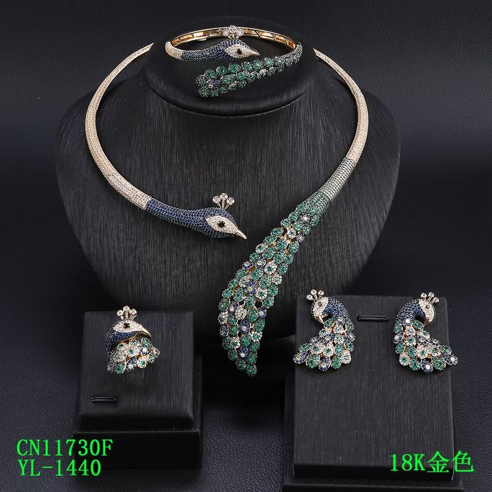 Royal Peacock CZ Open-Collar Choker thumbnail 3