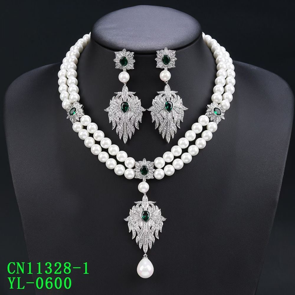 The Imperial Double-Strand Pearl & CZ Pendant Necklace thumbnail 3