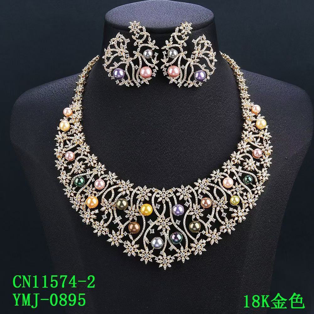 The Imperial Garden Multi-Pearl & CZ Bib Necklace