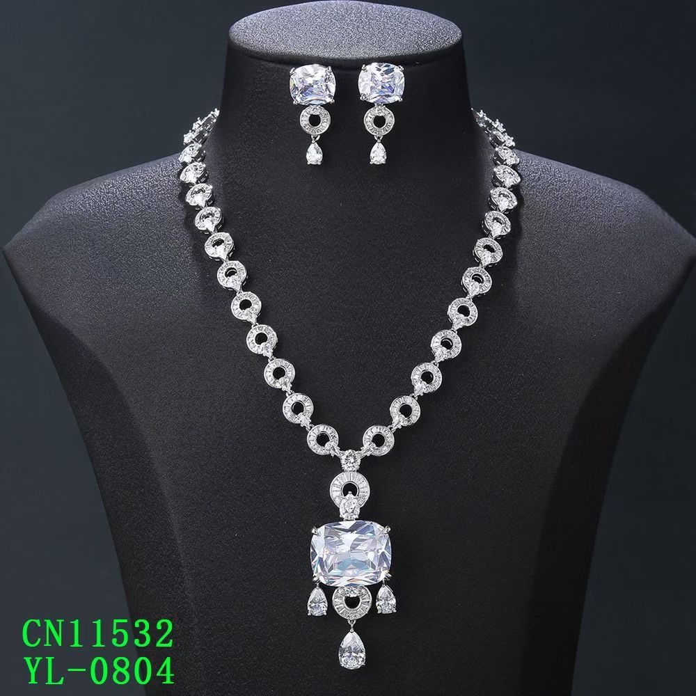 The Crown Radiant Cushion-Cut CZ Statement Pendant Necklace thumbnail 3