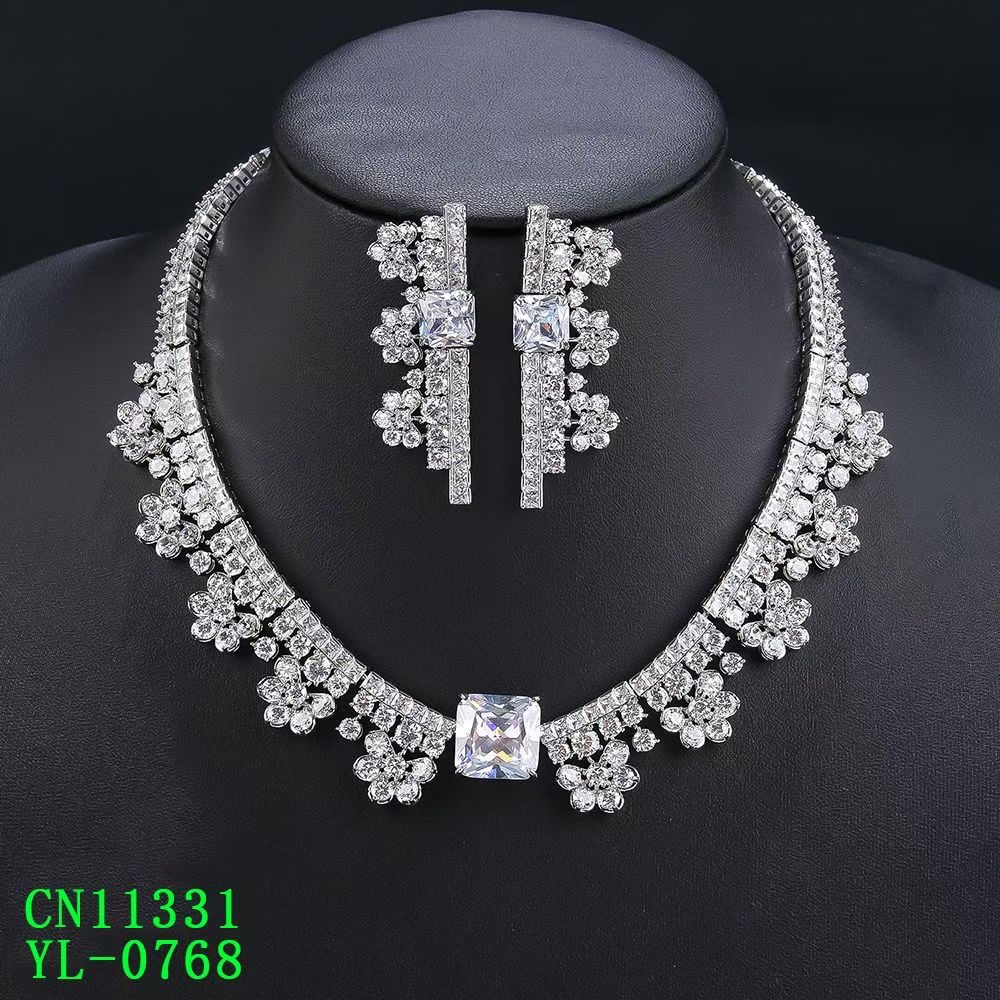 The Stellar Flora Radiant-Cut CZ Statement Collar thumbnail 3