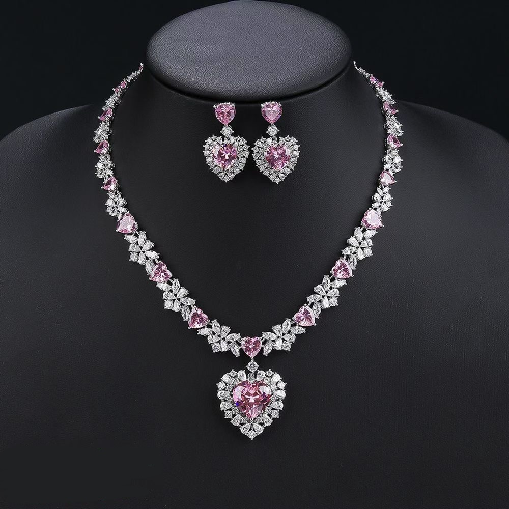The Eternal Heart Floral CZ Statement Pendant Necklace