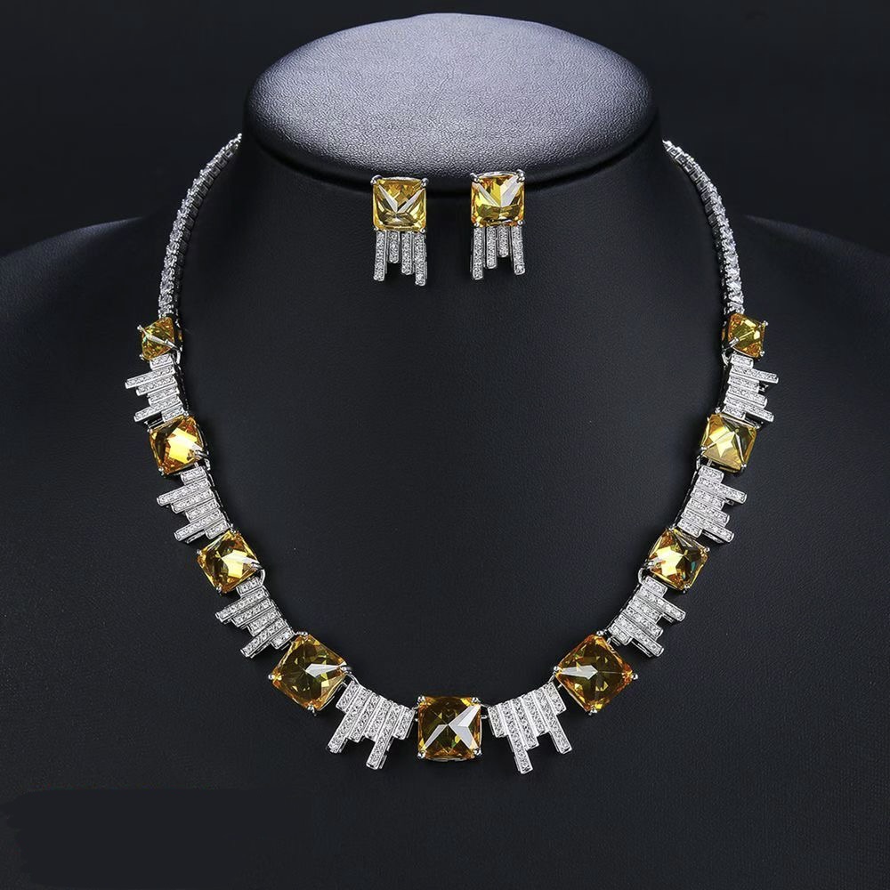 The Geometric Radiance Square CZ Statement Collar