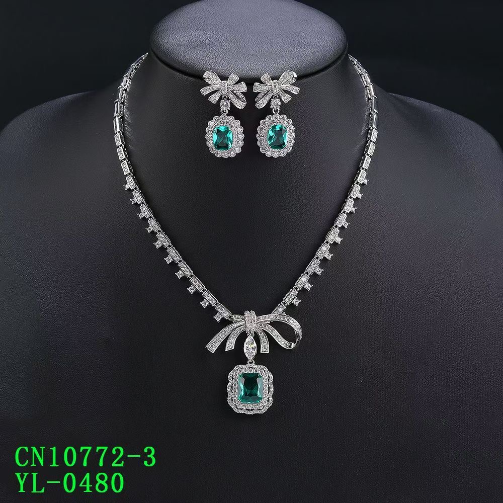 The Ribbon Bow Halo Pendant CZ Necklace