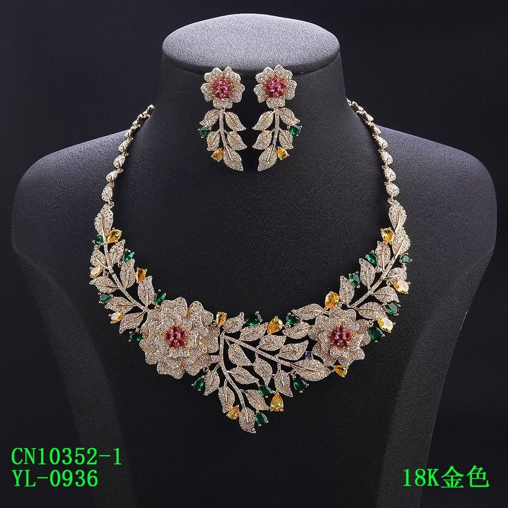 The Floral Vine Garden CZ Statement Collar