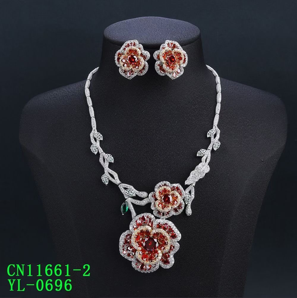 The Two-Tone Camellia Bloom & Vine Statement Set