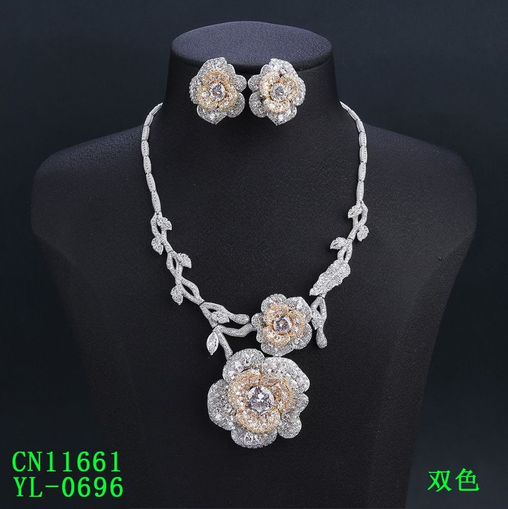 The Two-Tone Camellia Bloom & Vine Statement Set thumbnail 4