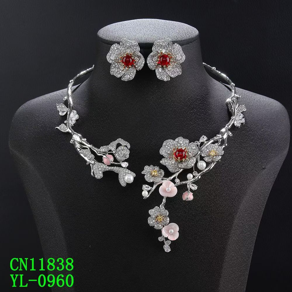 The Blossom Branch Torque & Ruby-Tone Centerpiece Set