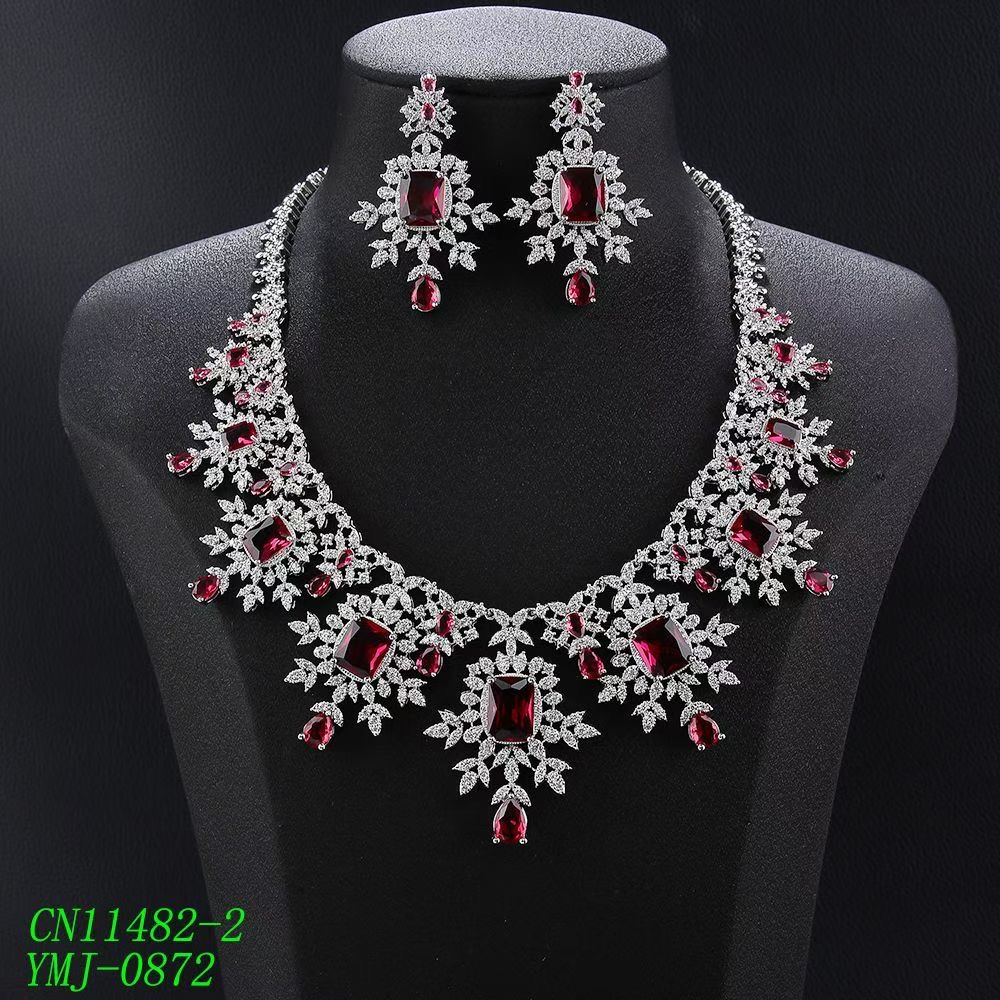 Snowflake Lattice & Radiant-Cut Gem Statement Set