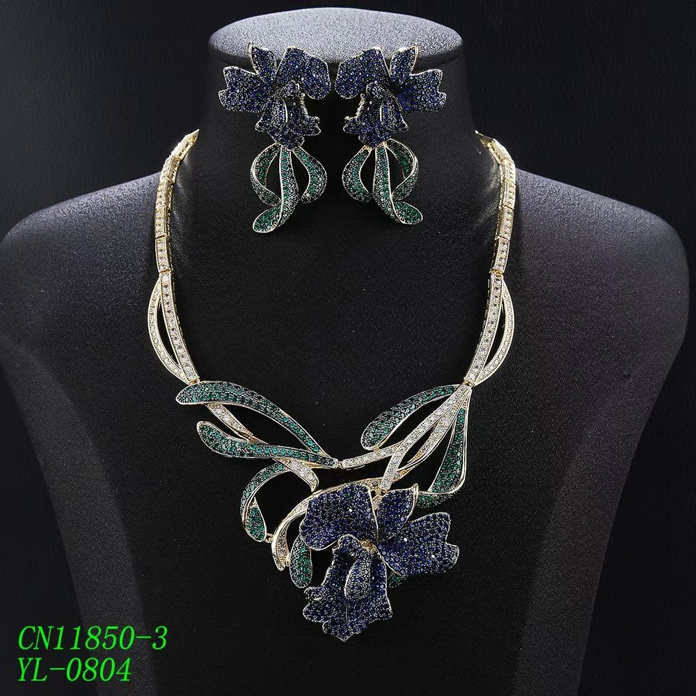 Couture Pavé Ribbon & Sculpted Lily Statement Set thumbnail 3