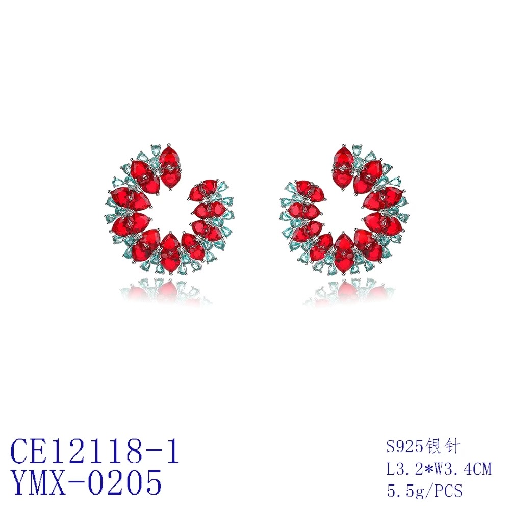 Floral Cluster Hoop Earrings thumbnail 2