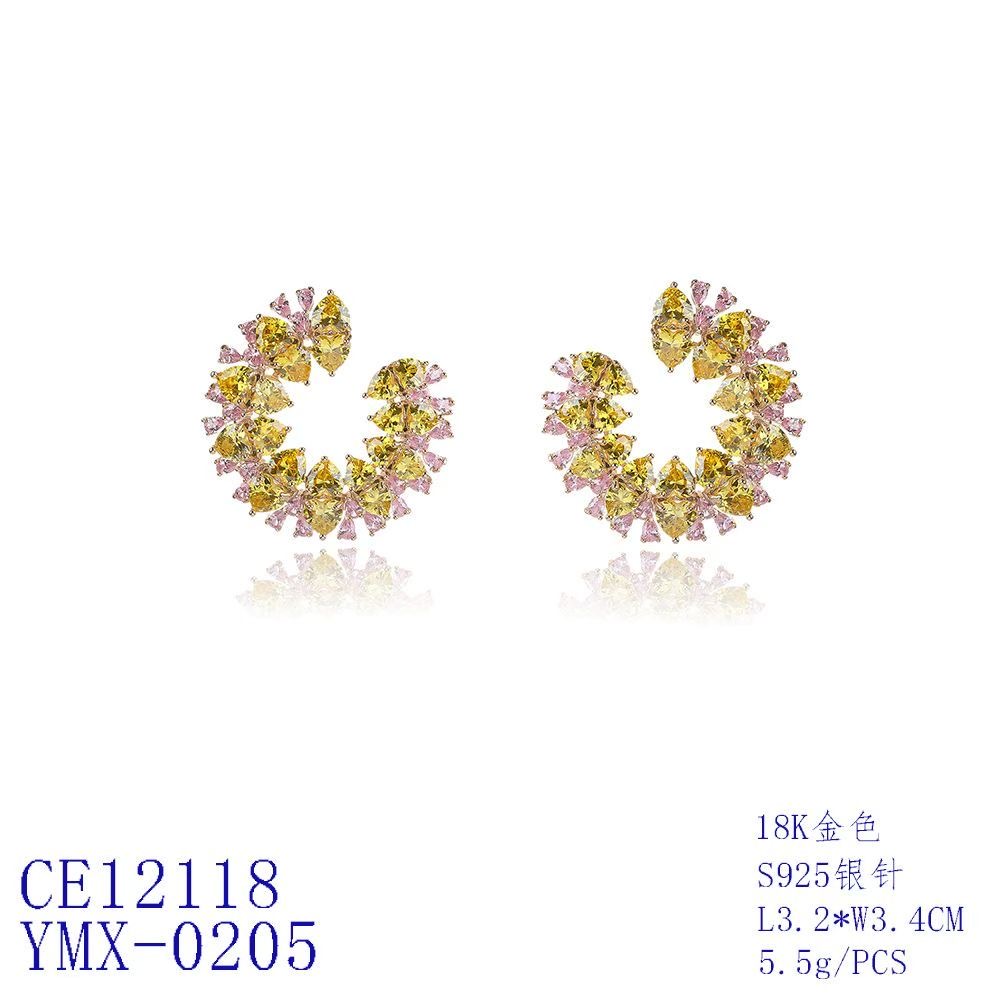 Floral Cluster Hoop Earrings thumbnail 3