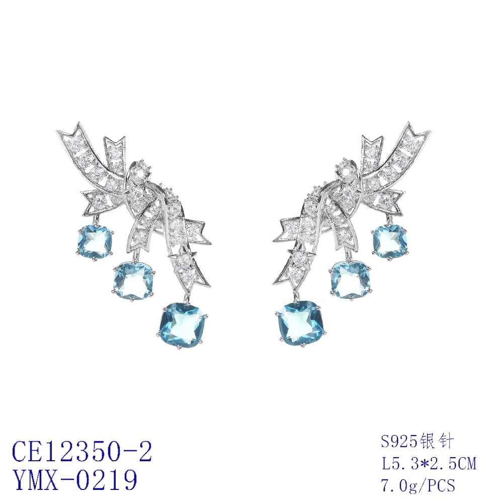 Bow Ribbon Statement Drop Earrings thumbnail 2