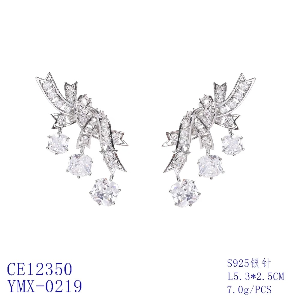 Bow Ribbon Statement Drop Earrings thumbnail 3