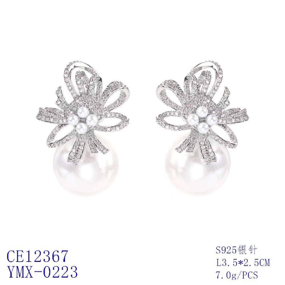 Bow Bloom Drop Earrings thumbnail 2