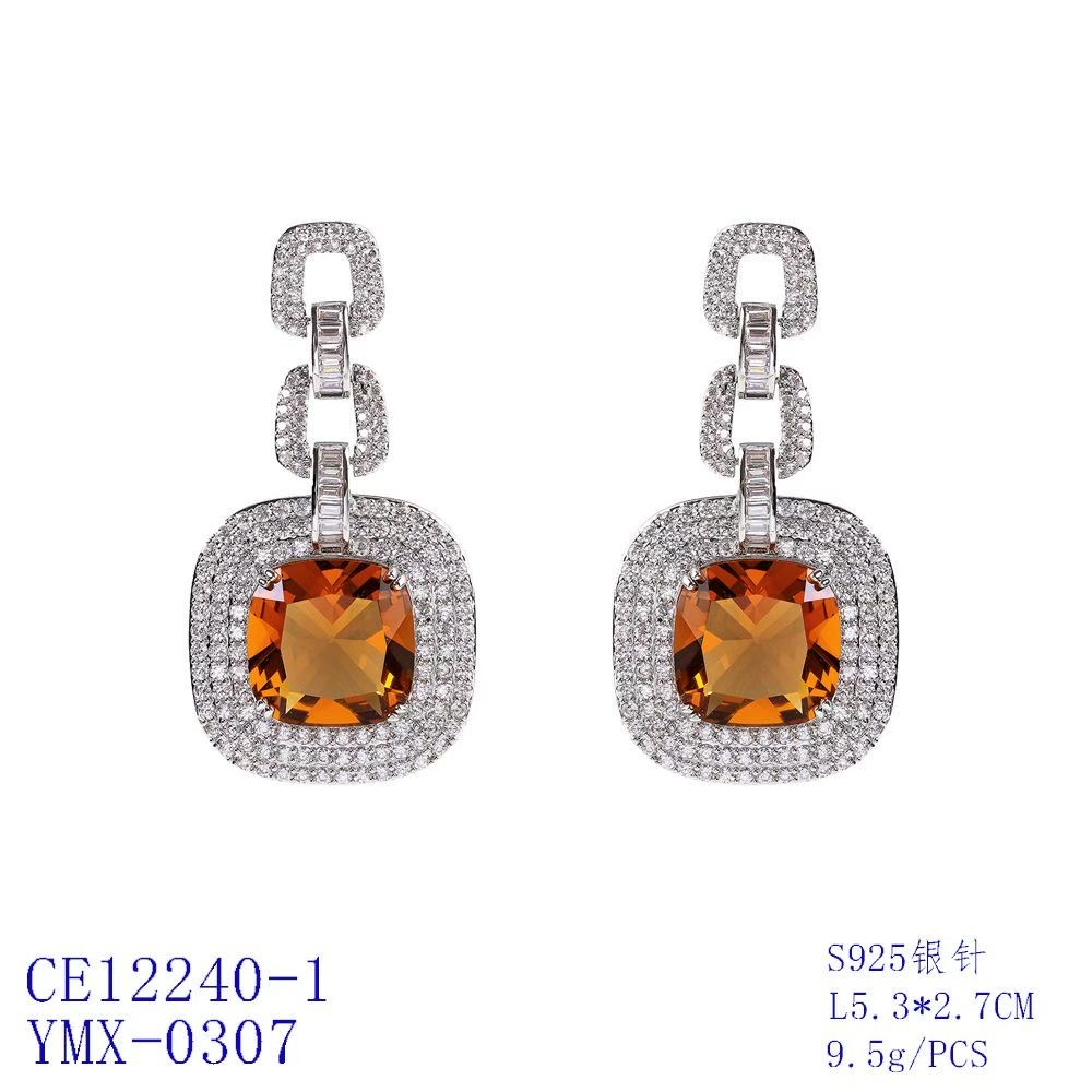 Chain Link Cushion Drop Earrings thumbnail 2