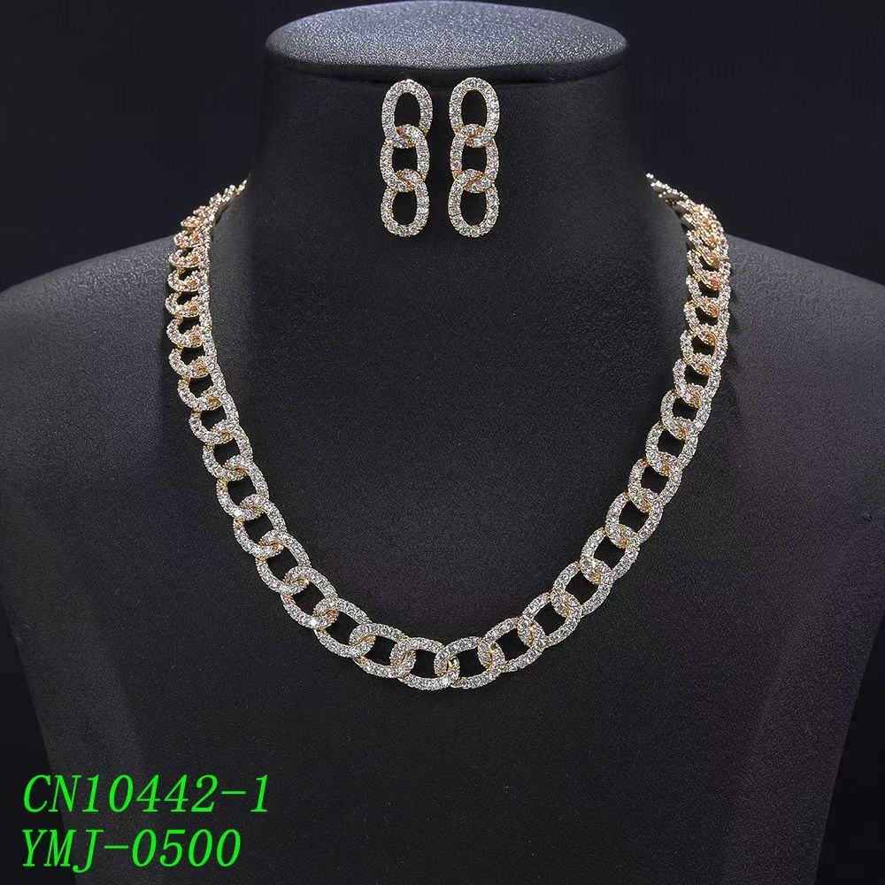 Pavé Link Chain Statement Jewelry Set