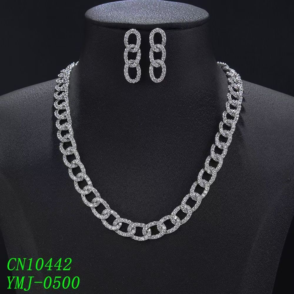 Pavé Link Chain Statement Jewelry Set thumbnail 2