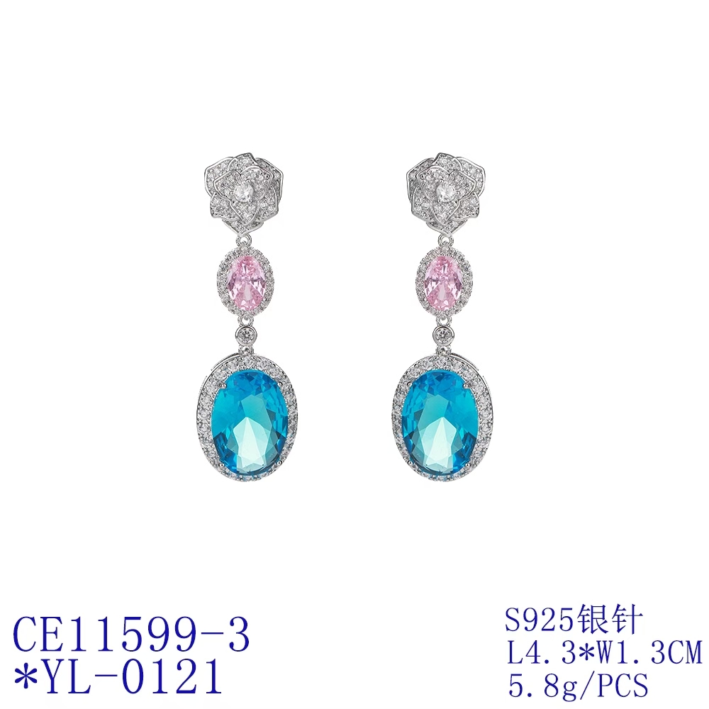 Floral Halo Triple Drop Statement Earrings