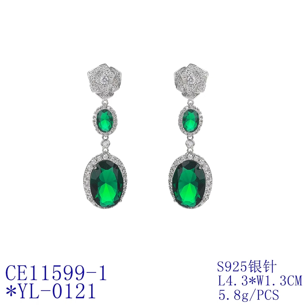 Floral Halo Triple Drop Statement Earrings thumbnail 2