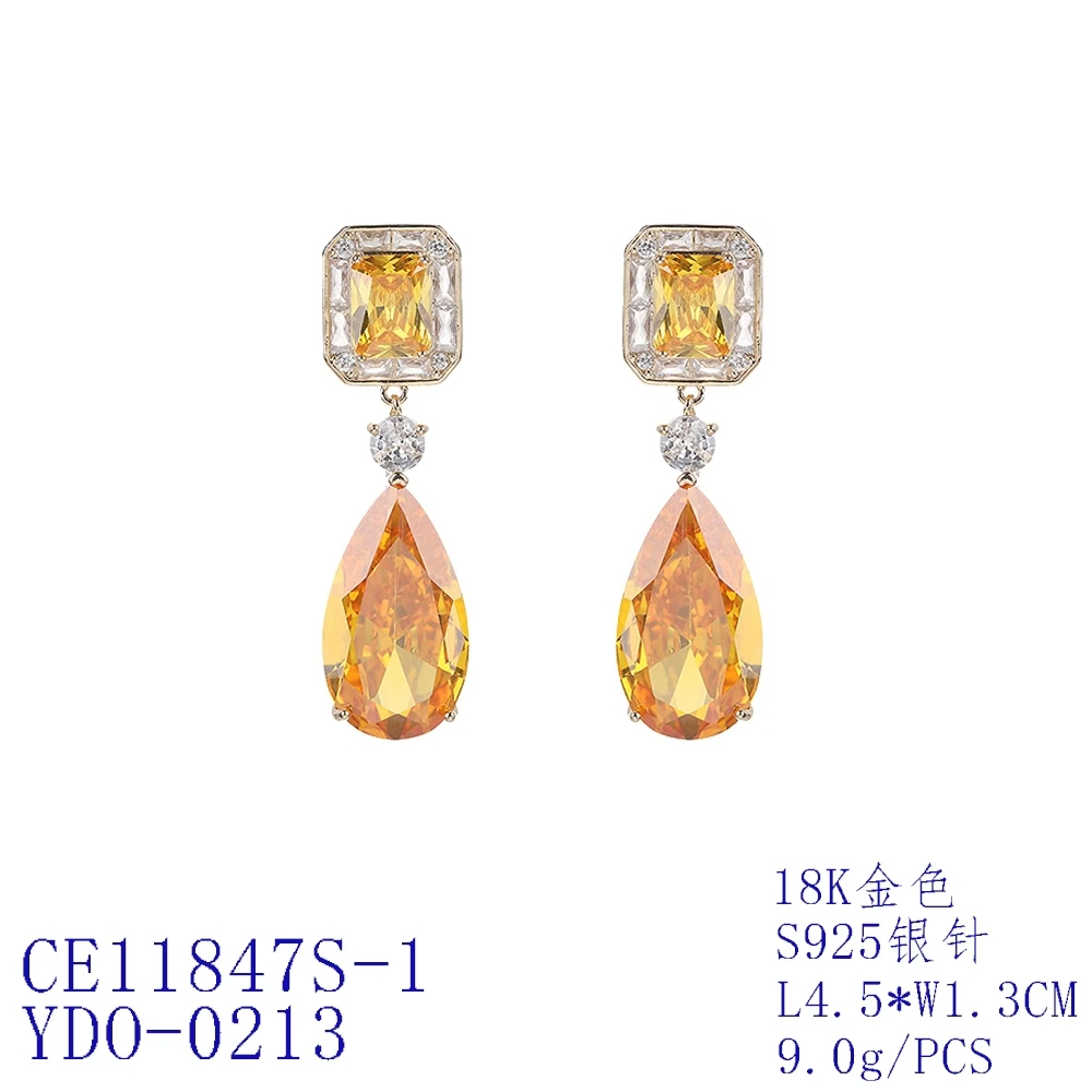 Emerald Halo Teardrop Statement Earrings