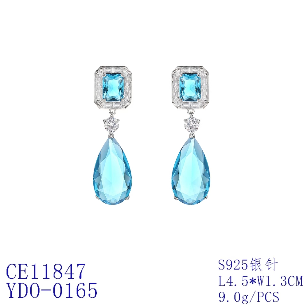Emerald Halo Teardrop Statement Earrings thumbnail 4