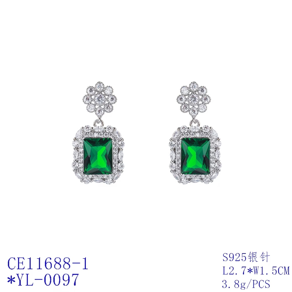 Floral Halo Rectangle Statement Earrings