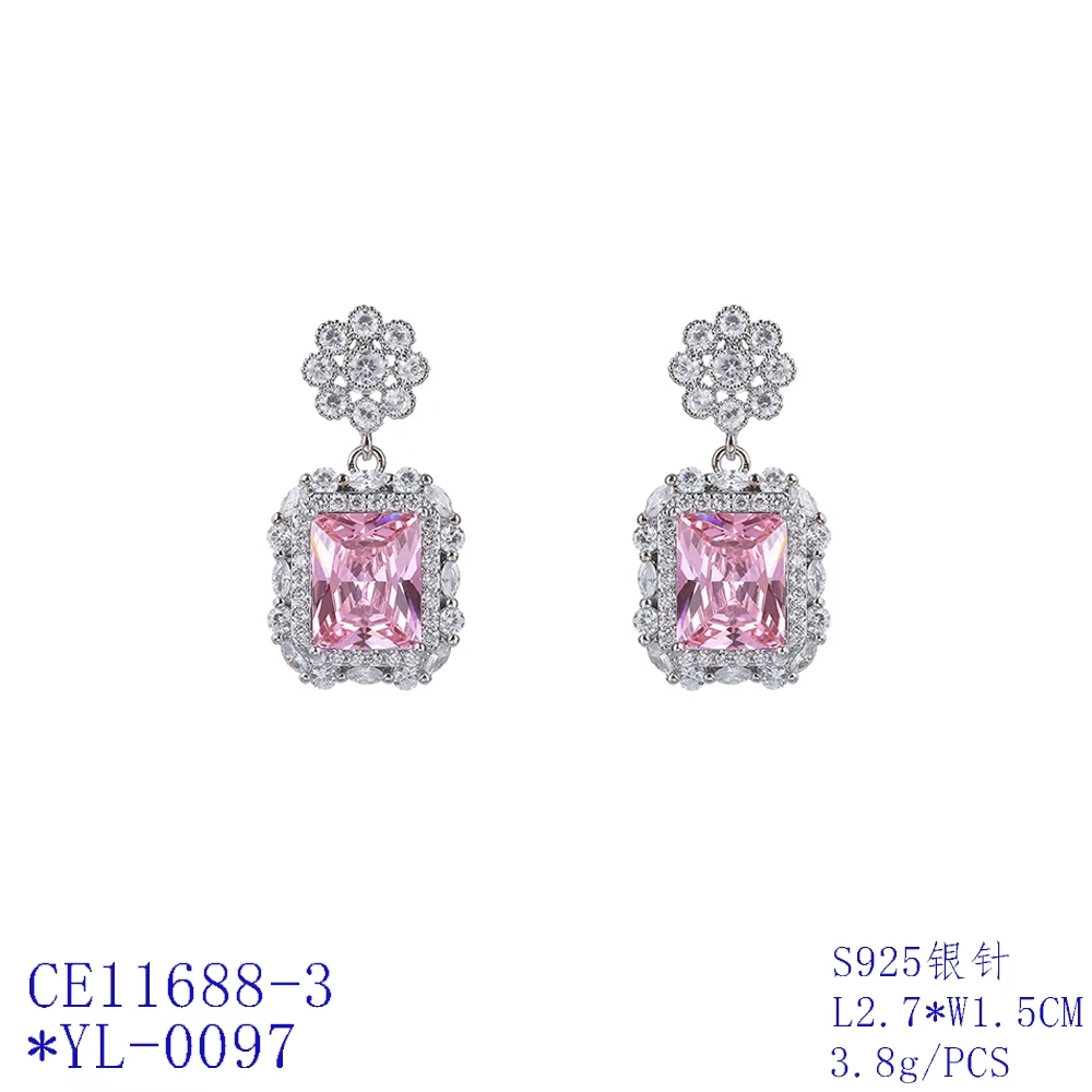 Floral Halo Rectangle Statement Earrings thumbnail 3
