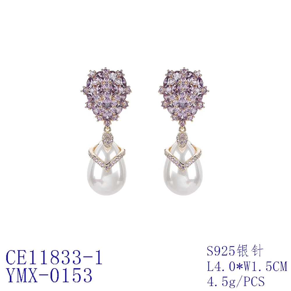 Cluster Pearl Teardrop Statement Earrings
