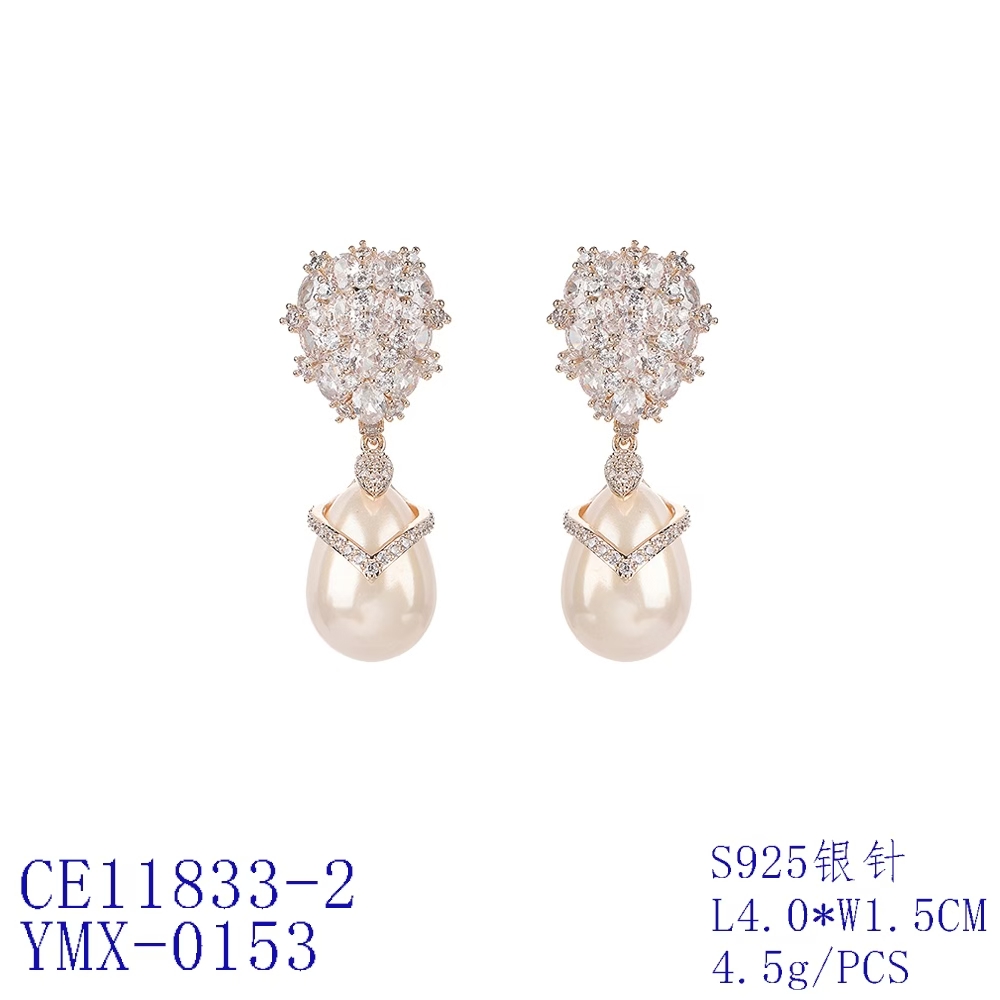 Cluster Pearl Teardrop Statement Earrings thumbnail 2