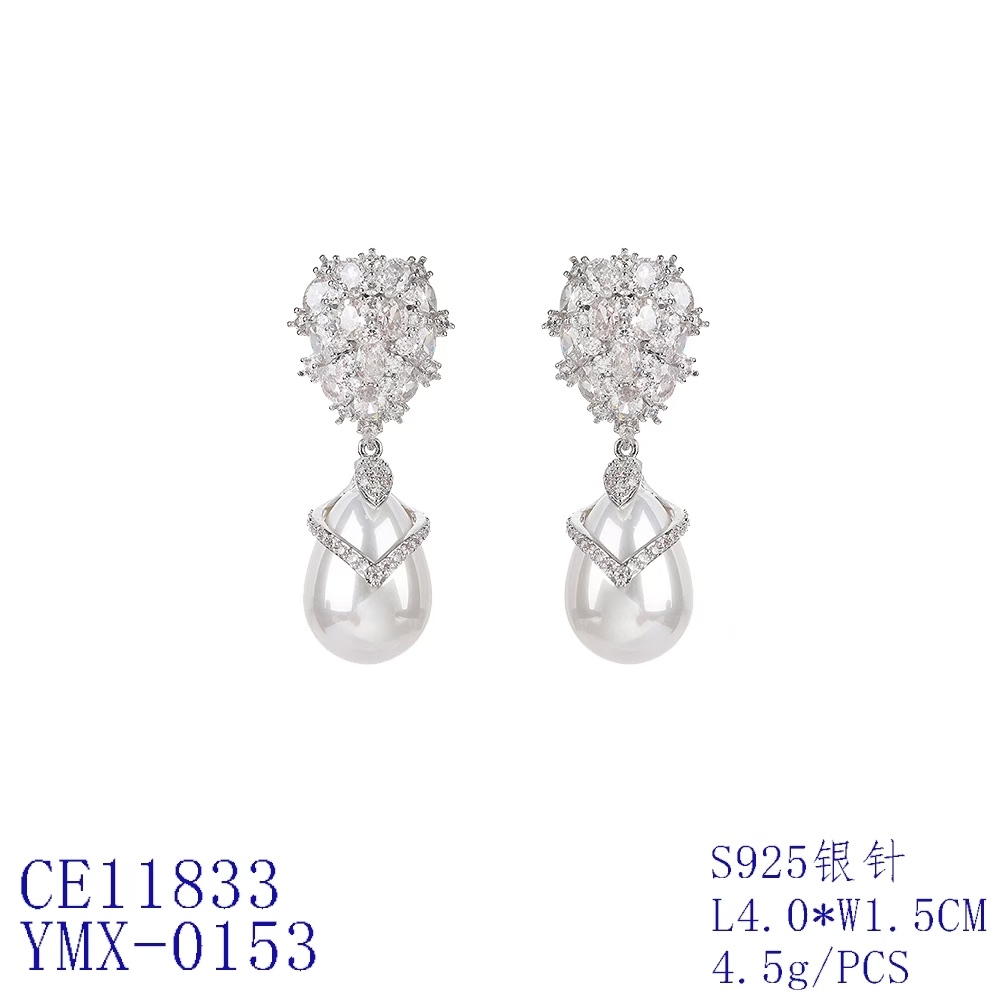 Cluster Pearl Teardrop Statement Earrings thumbnail 3