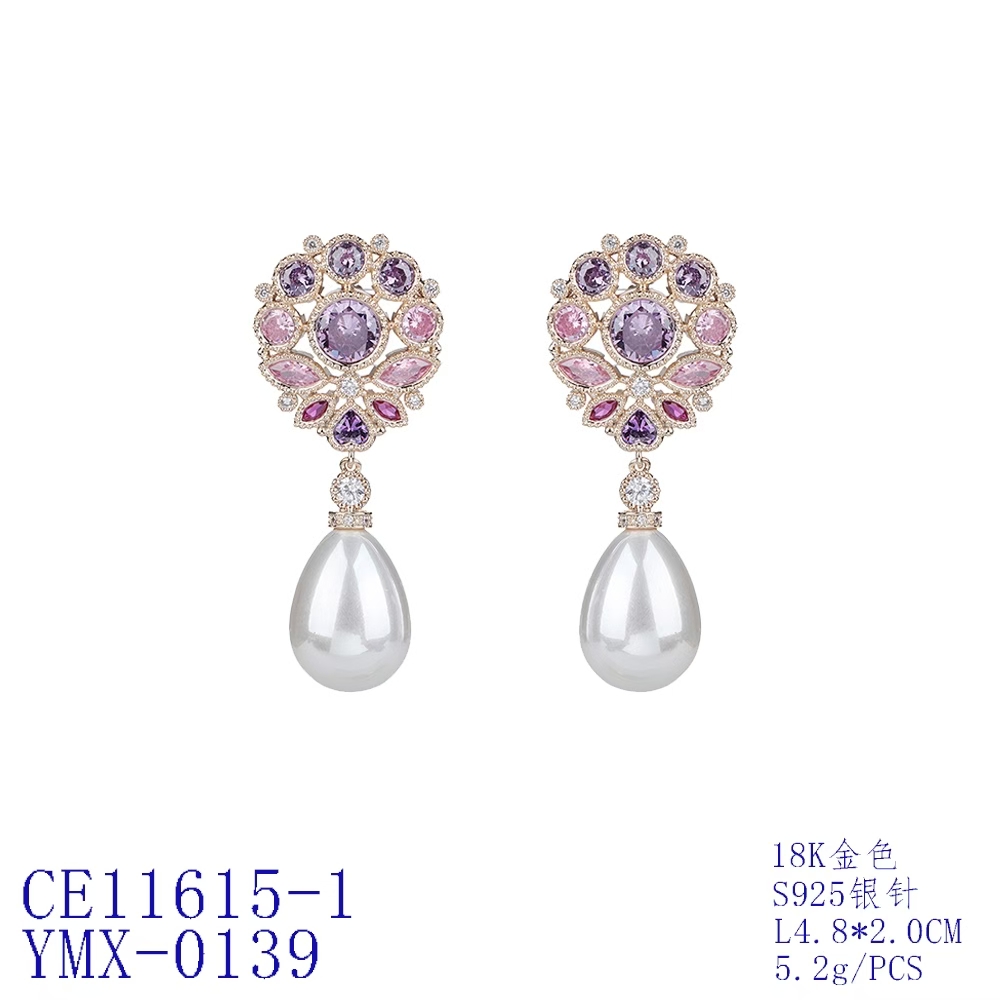 Floral Cluster Teardrop Statement Earrings