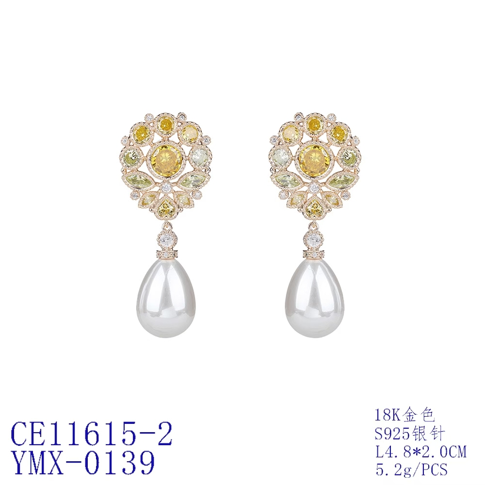Floral Cluster Teardrop Statement Earrings thumbnail 2