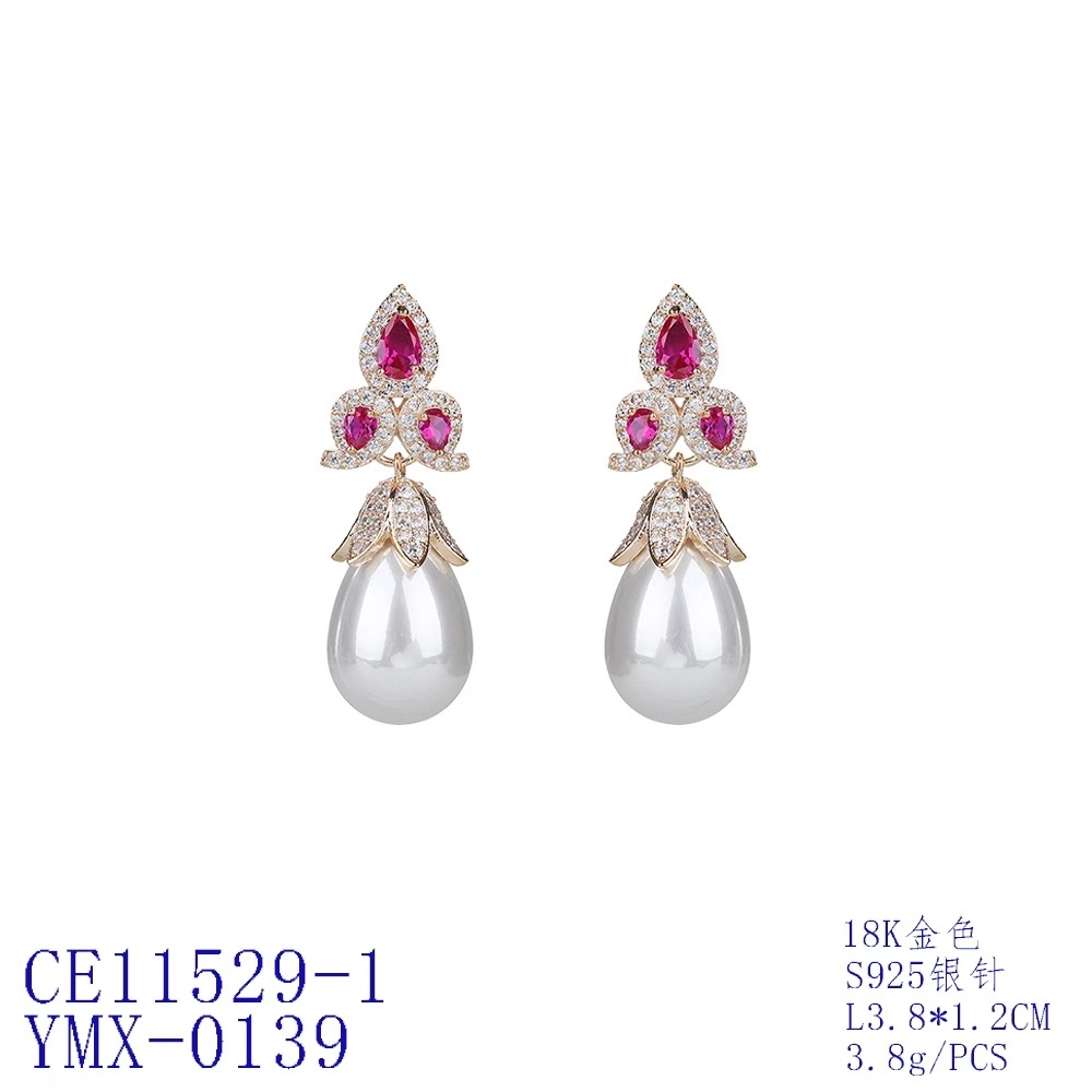Triple Cluster Teardrop Statement Earrings thumbnail 2