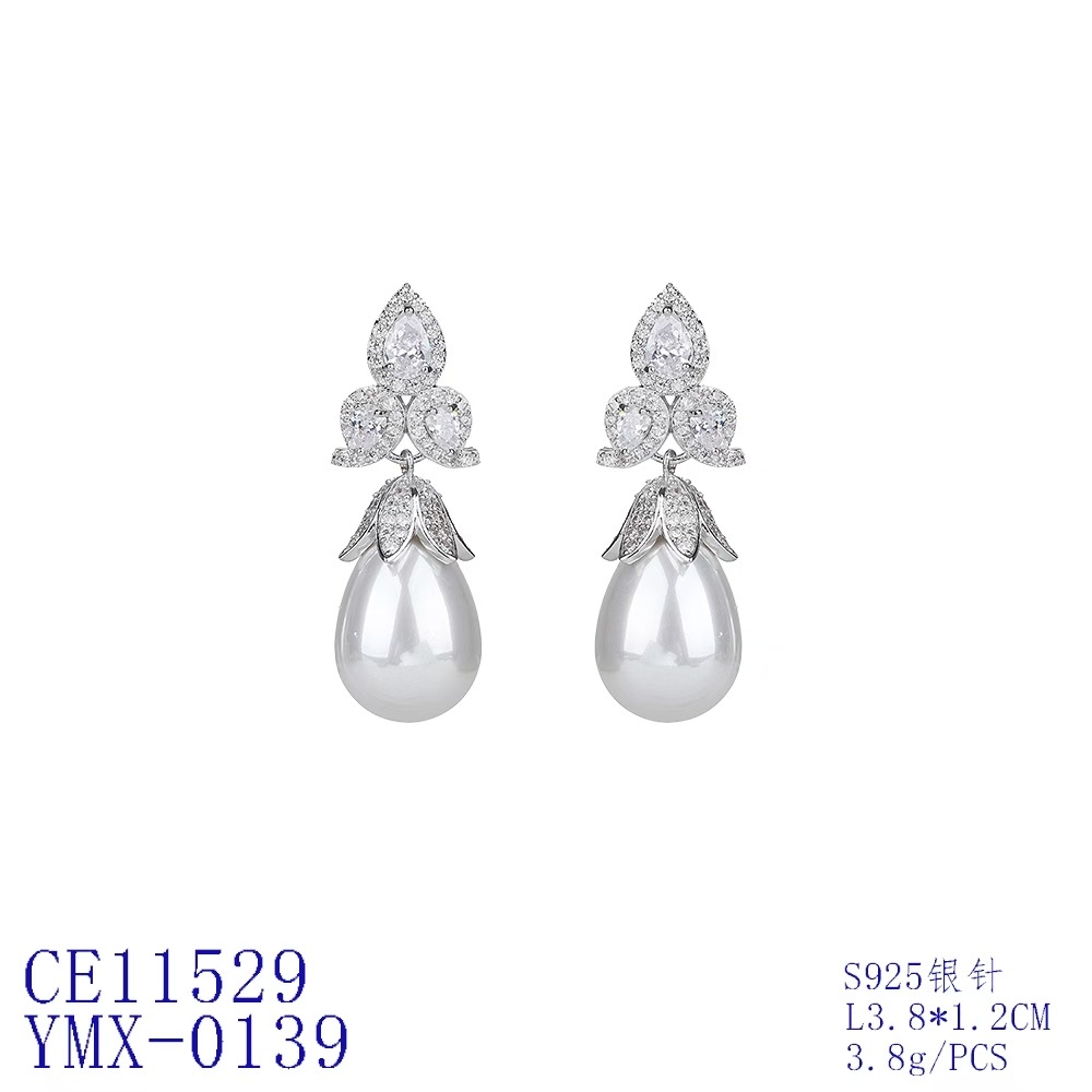 Triple Cluster Teardrop Statement Earrings thumbnail 3
