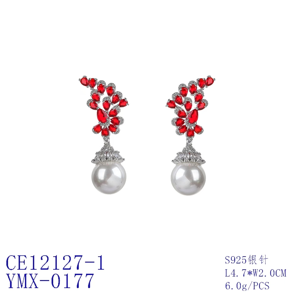 Climbing Floral Round Drop Statement Earrings